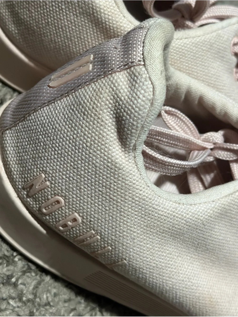 NOBULL Pale Pink Canvas Lace-Up Sneakers